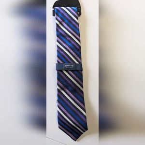 ARROW, Purple, Blue, White and Black Striped Tie